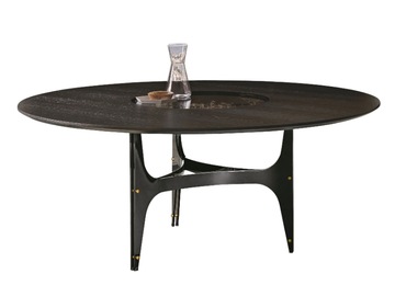 UNIVERSE - Round steel and wood dining table by Bontempi Casa - view 2